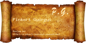 Pinkert Györgyi névjegykártya
